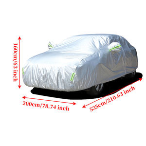 Housse de voiture 3XXL résistante aux rayures, respirante, anti-poussière et automatique, argentée, convient aux voitures de 535 cm * 200 cm * 160 cm, taille 3XXL - Product Image 1