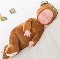 Juguete de Peluche para Dormir, Muñeca Bebé Reborn Realista, Muñeca de Tela con Sonido, Juguete de Peluche Suave para Niños, Compañero para la Hora de Dormir
