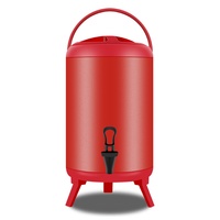 Seau isotherme Baiwin pour Bubble Tea 8L 10L 12L, Distributeur de boissons chaudes et froides à trois parois en acier inoxydable