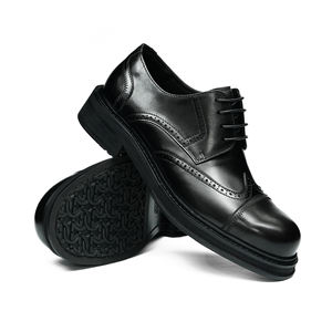 2025 dernière conception élégante britannique authentique en cuir véritable hommes chaussures habillées noires bout pointu PU semelle intérieure sans lacet pour le printemps - Product Image 4