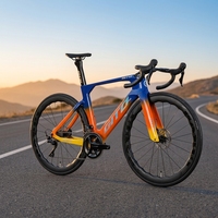 Vélo de course aérodynamique en fibre de carbone intégrale Jietuo GITO G525/535 + roues en carbone Wave + ensemble complet de freins à disque hydrauliques 105