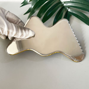 Strumento di contorno GuaSha in acciaio inossidabile per viso + corpo GuaSha raschietto fasciale in acciaio inossidabile - Product Image 2