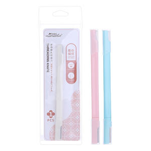 Recortador de Cejas de Doble Punta Lamella, Cuchilla de Acero Inoxidable, Material ABS, Paquete Individual, Colores Rosa, Blanco y Azul - Product Image 1