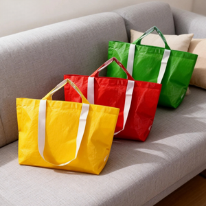 Borsa da <span class=keywords><strong>Shopping</strong></span> Impermeabile in PE Intrecciato di Grande Capacità, Oversize con Rivestimento Effetto Pelle di Serpente, Tracolla e Manico in Nastro PP - Pack <span class=keywords><strong>World</strong></span> - Product Image 6