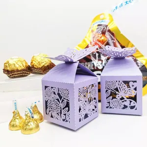 2024 Customizable Hollowed Out Kraft Paperboard Chocolate Gift Box With Butterfly Decoration For Sushi Or Cookie Packing