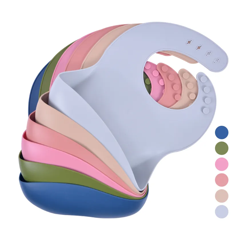 Детские нагрудники оптовая продажа заказной водонепроницаемый нагрудник Bpa бесплатно Регулируемый легкий чистый детский силиконовый нагрудник для малышей