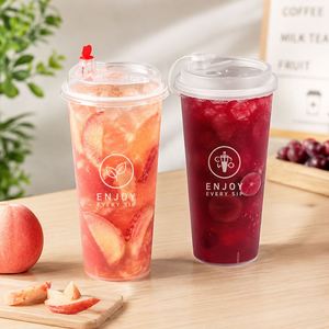 Vasos de Plástico PP Personalizados al por Mayor de 90 mm con Impresión Personalizada, Vasos Desechables para Té con Leche, Jugo y Boba de Múltiples Capacidades para Marcas de Comida para Llevar - Product Image 1