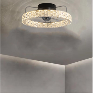 Nouvel arrivage Cacher le ventilateur 3 couleurs changeantes lumière LED lumineuse éclairage en verre pour salon salle à manger lampe d'intérieur - Product Image 5