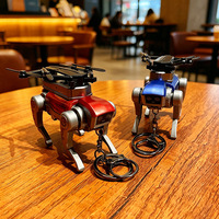 Porte-clés robot chien mécanique pliable, pendentif animal de science-fiction stylé, breloques de sac, accessoires pour clés et voitures, en gros pour la décoration