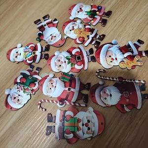 เครื่องประดับตกแต่งคริสต์มาสรูปซานตาคลอส ทำจากไม้หนา 2 มม. สำหรับตกแต่งในช่วงเทศกาลวันหยุด - Product Image 4