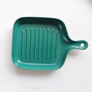 Chaoda, plato para hornear Retro <span class=keywords><strong>de</strong></span> cerámica <span class=keywords><strong>de</strong></span> 9,5 pulgadas, utensilios para hornear Rectangular <span class=keywords><strong>de</strong></span> porcelana con asa, moldes para hornear para cocinar y cenar pasteles - Product Image 3