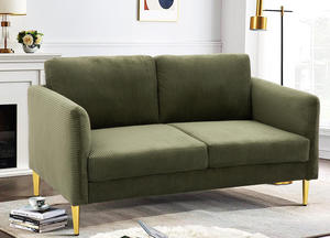 Sofá Cama Moderno de Corduroy Cuadrado con Cojines Tapizados de Felpa y Estructura de Madera Sólida, Mueble Compacto para Sala de Estar o Apartamento - Product Image 5