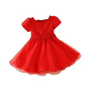 Pageant Red Princess Tutu Girls Party Dress 3-9 Years Old Girl Dress Summer Frock Designs Ball Gown Dress New Pakistan Children