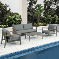 Mobilier de jardin extérieur en aluminium de style français Canapés modernes à une et trois places pour balcon