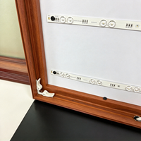 Tableau lumineux LED intelligent à dégradé, motif ciel bleu horizontale, avec contrôle par application, cadre en bois, carré, pour décoration de salon