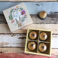 Boîte à gâteaux avec imprimé de dessin animé, 4 pièces, boîte cadeau mignon pour gâteau de lune, emballage de biscuit, boîte à biscuits en vogue Instagram