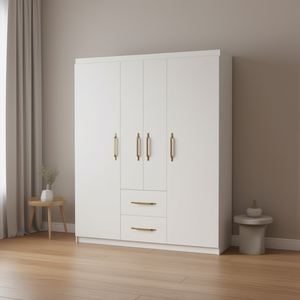 Armario Blanco Todo en Uno con Almacenamiento Oculto, Armario Moderno para Dormitorio - Product Image 2