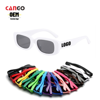 2023 Logo personnalisé carré petit rectangulaire à la mode rétro conduite lunettes Uv400 Vintage en plastique personnalisé petit élégant lunettes de soleil