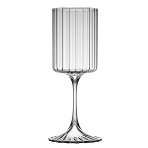 Copa de cóctel alta a rayas verticales Retro soplada a mano de primera calidad, <span class=keywords><strong>vino</strong></span> tinto caliente romántico de gama alta para copa de champán ligeramente Tipsy - Product Image 1