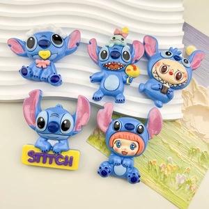 C23 Kawaii - Abalorios Grandes de Resina con Personajes Alienígenas Azules, Bonitos Cabujones de Dibujos Animados para Manualidades, Fundas de Teléfono, Imanes de Nevera, Decoración Infantil - Product Image 3