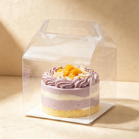 Boîte à gâteau en plastique PET entièrement transparente Cholyn CLP-PSO-F101 avec poignée, doublure intérieure recyclable, épaisseur 0,3 mm, soins personnels