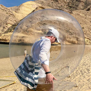 Bouée gonflable <span class=keywords><strong>transparente</strong></span> en PVC Hemei pour femme, 90 cm, avec logo personnalisé pour parc aquatique - Product Image 3