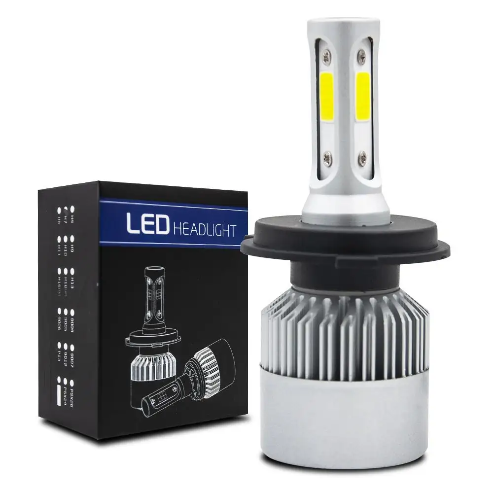 12V 6000 Lumen led car light S2 auto H1 H3 H4 H7 H11 9005 9006 HB4 led headlight Bulb