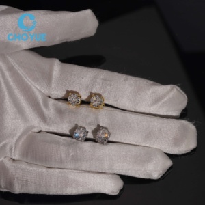 Pendientes de Moissanita Redondos de 4 Puntas, Plata 925, 6.5mm, con Cierre de Rosca, Pasan la Prueba del Diamante - Product Image 4