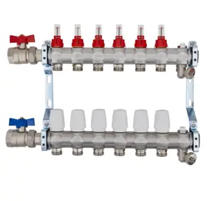 Pre-assembled distribution immediate mounting underfloor systems manifold set for radiator and floor heating