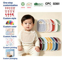 Ensemble de bavoirs pour bébé en mousseline de coton 100% imprimés sur mesure, 6 couches, lavables, antibactériens et écologiques