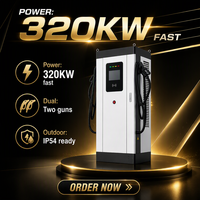 Station de recharge DC double pistolet 320 kW, montée au sol, chargeur EV AC380V DC 200-1000V IP54 OCPP pour parking public