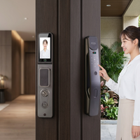 Cerradura Inteligente 3D con Reconocimiento Facial 2026, Cerradura con Huella Digital y Videoportero WiFi Tuya, Aplicación para Desbloqueo 9 en 1, para Puertas de Madera