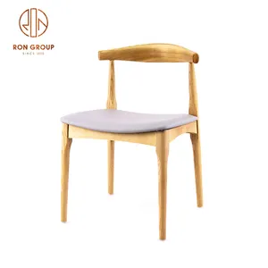 Hot Sale Cheap Modern Cafe Shop Hotel Restaurant Furniture Walnut Color Solid Wood Restaurant Chairs With Leather PU Seating