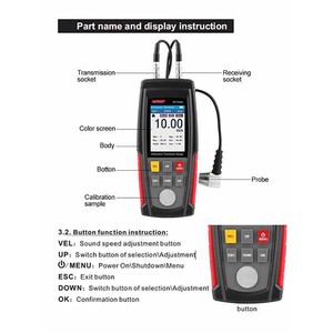 เครื่องวัดความหนาอัลตราโซนิก Wintact Wt130a |   เครื่องวัดแบบพกพาสำหรับโลหะ พลาสติก และแก้ว - Product Image 6
