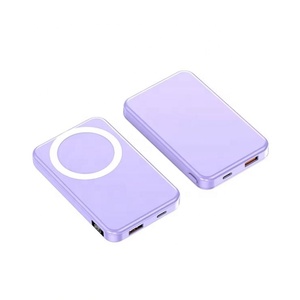 Batterie externe compacte magnétique City Tour ultra-mince 10000 mAh à charge rapide sans fil, finition bleue brillante, en stock - Product Image 5