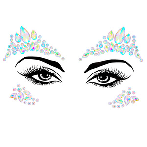 Festival fête visage bijou <span class=keywords><strong>tatouage</strong></span> larmes Strass arc-en-ciel strass corps temporaire cristal breloques pierres pour femme décoration - Product Image 5