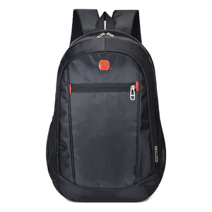 Men's <b>Backpack</b> Large Capacity 20-35L Solid Color <b>Black</b> Leisure Travel <b>Backpack</b> With Interior Zipper Pocket - Product Image 1