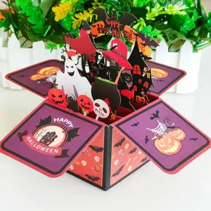 Vendita calda 3d pop-up biglietto di auguri di halloween carta pop-up per tutti i san valentino