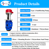Sableuse à eau liquide de type humide Type a Pompe de sablage Fluide de meulage Turbine en polyuréthane Base en aluminium Arbre moteur
