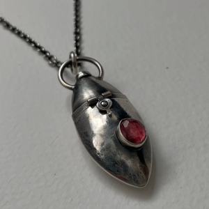 Custom Made Contemporary Design Opal Triangle <b>Locket</b> Pendant Necklace for <b>Memorial</b> Urn or Personal Jewelry for Punk Zircon - Product Image 6