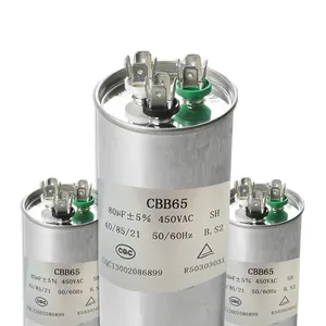 CBB65A CBB65A-1 AC kapasitor logam menggantikan kapasitor Jepang