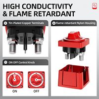Interrupteur Coupe-Batterie 300A 12V 24V 48V CC ON/OFF Étanche Rotatif pour Bateaux, VR, Camions