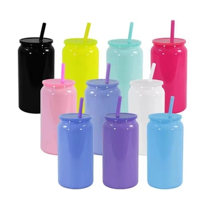 16OZ <strong>Plastic</strong> <strong>Mason</strong> <strong>Jar</strong> Heat Sublimation <strong>Plastic</strong> Mug With Straw <strong>Tumbler</strong> - Product Image 2