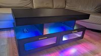 Table basse intelligente HANYEE avec LED RGB, port USB Type-C, capteur de mouvement, table de salon moderne avec tiroirs de rangement