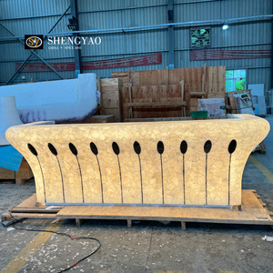 Thanh lịch hình chữ nhật khách sạn Hội trường Backlit trắng pha lê thạch anh đá bàn tiếp tân - Product Image 5