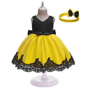 Vestidos de Noche Formales para Niñas al por Mayor, Vestido Largo con Lazo y Encaje, Disfraz de Fiesta Personalizado para Niñas de Talla Mediana para Días Festivos - Product Image 2
