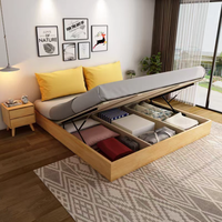 Modernes Tatami-Bettgestell mit Gasdruckfeder-Stauraum, Queen-Size, Hohes Boxspringbett mit Hydraulik-Polsterung, Schlafzimmermöbel