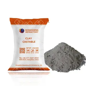 Forno industrial forro refratário castable leve isolante fogo argila castable refratário cimento