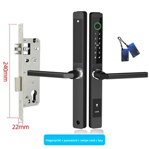 Porte intelligente en aluminium à pont thermique GLGW avec empreinte digitale, étanche, étroite, pour extérieur, avec application, mot de passe électronique, installation facile <span class=keywords><strong>SPA</strong></span> - Product Image 3
