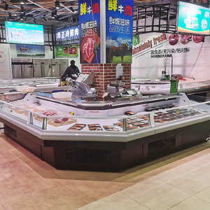 Vitrine Réfrigérée Ouverte Sanye pour Supermarché, Équipement de Réfrigération à Air pour Viande Fraîche avec Rideau Nuit, Prix Abordable - Product Image 4